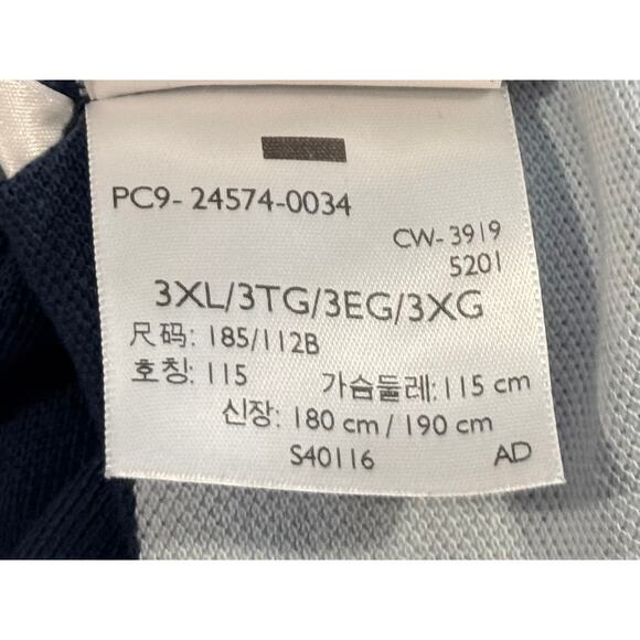 Men’s Levi Striped Polo Blue Short Sleeve Size 3X Preppy - Picture 14 of 15